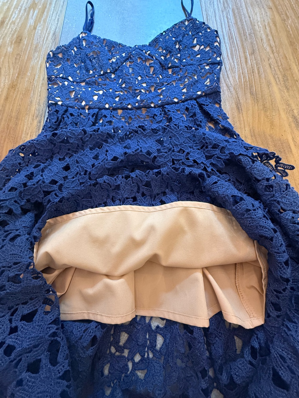 Toby Heart Ginger x Love Indie Navy Crochet Lace Midi Dress Medium NWT - Picture 5 of 12